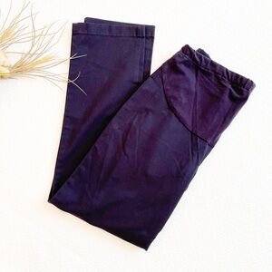 Lands’ End Navy Blue Maternity Straight Leg Chino Pants Size 10 Adjustable Waist